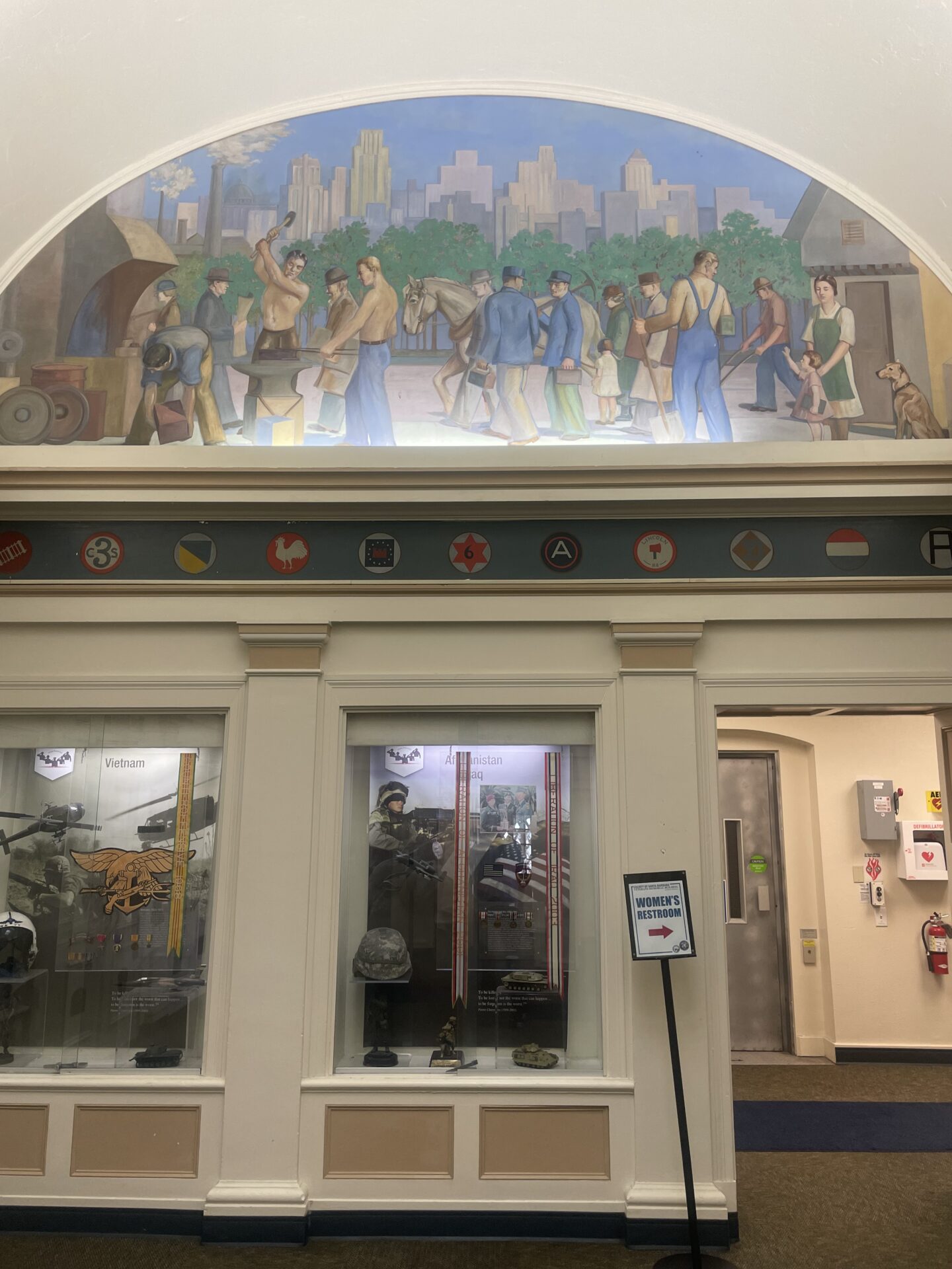 Inside the Santa Barbara Veterans' Hall Memorial Building 1 Mural at the Santa Barbara Veterans' Hall Memorial Building