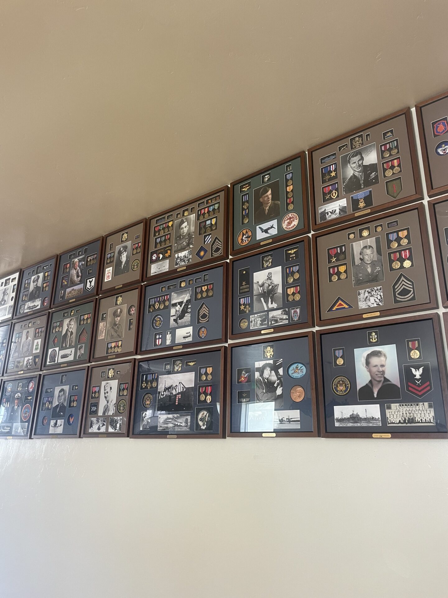 Inside the Santa Barbara Veterans' Hall Memorial Building 2 Medal Room at the Santa Barbara Veterans' Hall Memorial Building