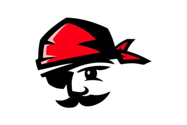 Illustration of pirate with red bandana and eye patch